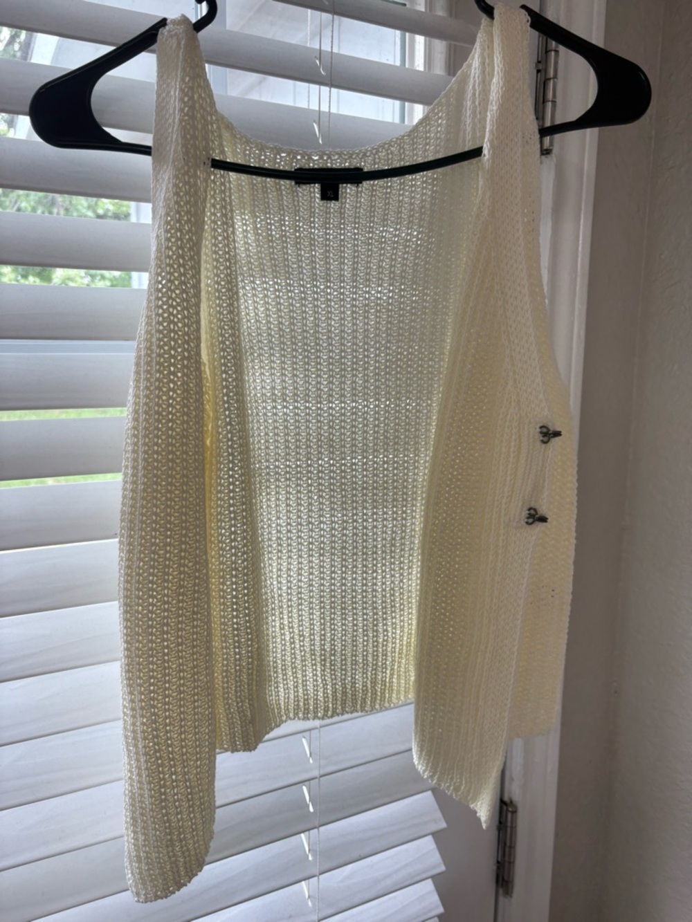 Papermoon Cream Open-Weave Knit Vest